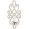 24" White Wood Beaded Pillar Scroll Wall Sconce